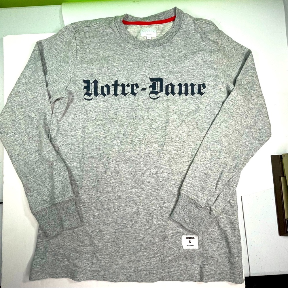 Supreme Gray Long Sleeve Mens Small Sized Tee Shirt T-Shirt Top